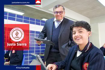 alumno de secundaria justo sierra con profesor