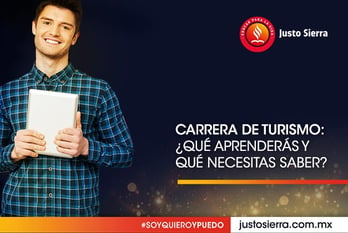 joven egresado de turismo aprende con tableta 