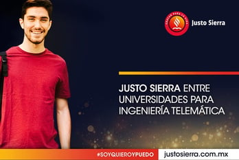 joven con camisa roja estudia ingeniería telemática 